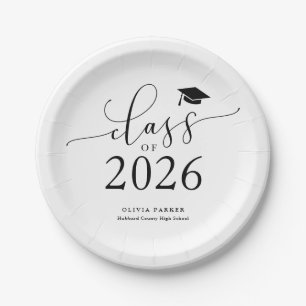 Witte Klasse van 2025 Graduation Party Papieren Bordje