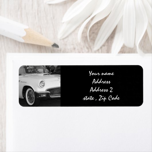 Witte klassieke auto etiket (Insitu)