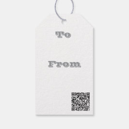 Witte klassieke effen en eenvoudige effen kleur cadeaulabel