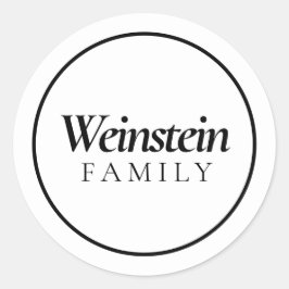 Witte Klassieke Familie Naam Purim Sticker