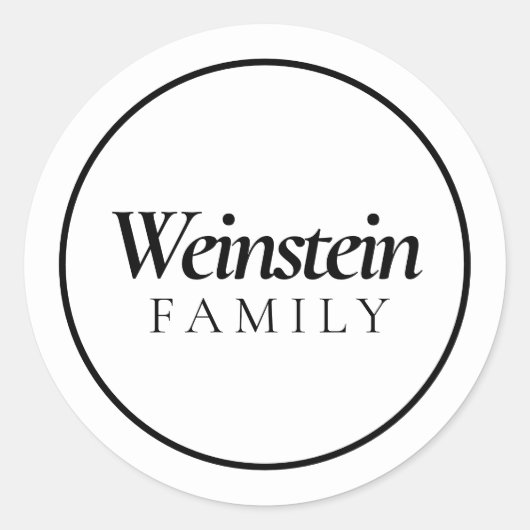 Witte Klassieke Familie Naam Purim Sticker (Voorkant)