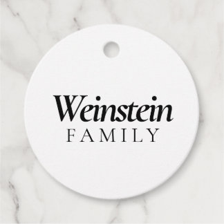 Witte Klassieke Familienaam Purim Bedankjes Labels