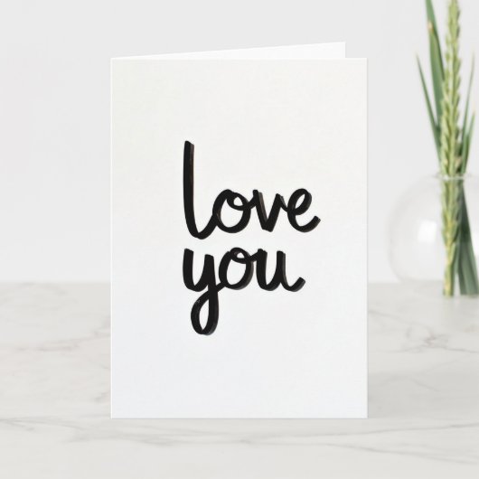 Witte Klassieke Liefde Je Script Kaart (Voorkant)