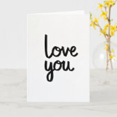 Witte Klassieke Liefde Je Script Kaart (Gele Bloem)