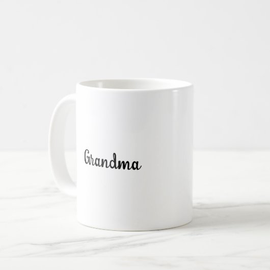Witte Klassieke Oma Script Mok (Voorkant links)