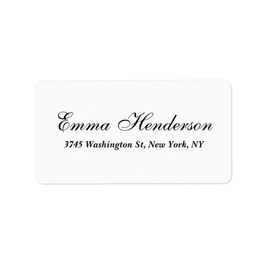 Witte klassieke professionele eBay-scripttekst Etiket (Voorkant)