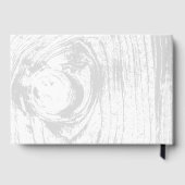 Witte klassieke rustieke houtnerf chique winter br gastenboek (Achterkant)