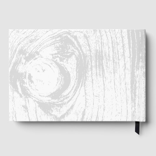 Witte klassieke rustieke houtnerf chique winter br gastenboek (Achterkant)