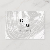 Witte klassieke rustieke houtnerf chique winter br plaatskaartje (Achterkant)