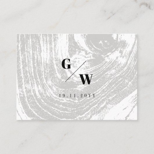 Witte klassieke rustieke houtnerf chique winter br plaatskaartje (Achterkant)