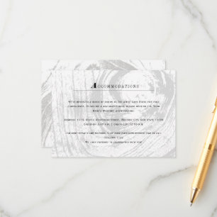 Witte klassieke rustieke houtnerf winter bruiloft informatiekaartje