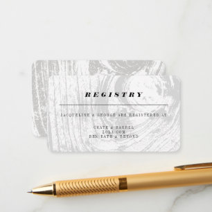 Witte klassieke rustieke Woodgrain bruiloft regist Informatiekaartje