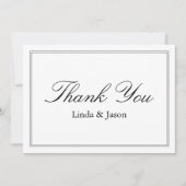 Witte klassieke script trouw bedankkaart kaart (Voorkant)