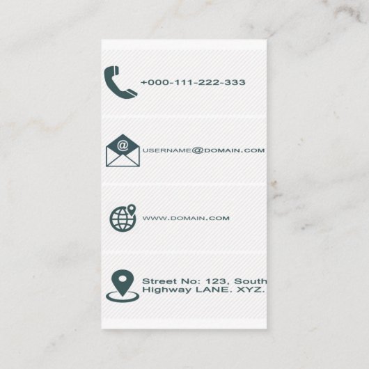 Witte klassieke Visitekaartjes (Achterkant)