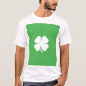 Witte Klaverblad Heren Basic T-Shirt (Voorkant)