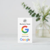 Witte Kleine Bedrijven Google Review Link Sjabloon Visitekaartje (Staand voorkant)