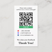 Witte Kleine Bedrijven Google Review Link Sjabloon Visitekaartje (Achterkant)