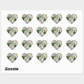 Witte Kleine Bloemen op Hart Sticker (Vel)