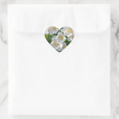 Witte Kleine Bloemen op Hart Sticker (Tas)