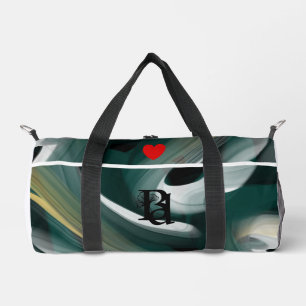 Witte Kleine Duffel Bag Trend Abstract Groen Goud Plunjezak