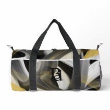 Witte Kleine Duffel Bag Trend Abstract Zwart Goud