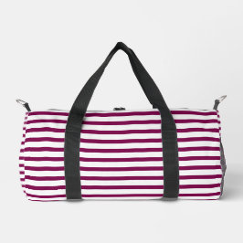 Witte Kleine Duffel Tas met Wine Line Art