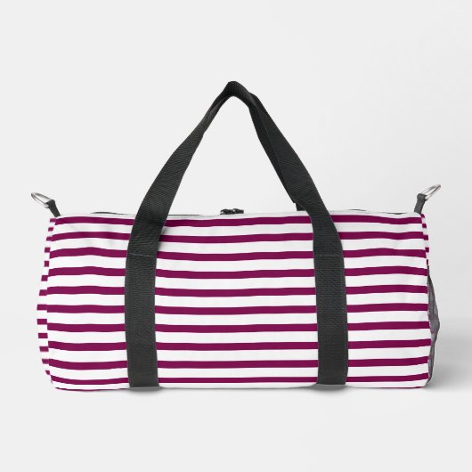 Witte Kleine Duffel Tas met Wine Line Art (Voorkant)
