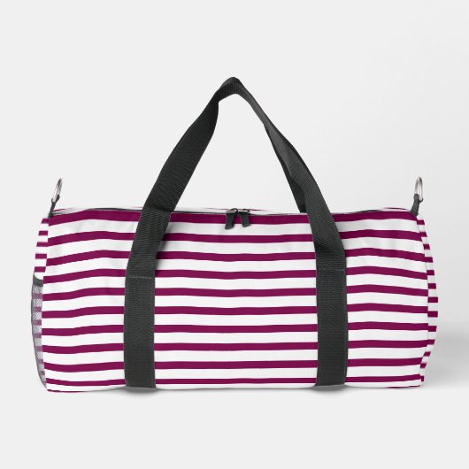 Witte Kleine Duffel Tas met Wine Line Art (Achterkant)