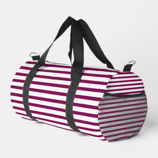 Witte Kleine Duffel Tas met Wine Line Art (Rechterhoek)