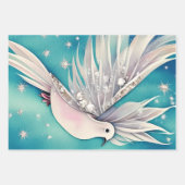 Witte kleine duif met vleugels inpakpapier vel (Voorkant 2)