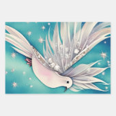 Witte kleine duif met vleugels inpakpapier vel (Voorkant)