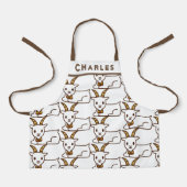 Witte kleine geit gepersonaliseerd schort (Voorkant)