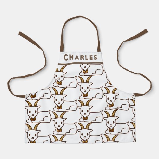 Witte kleine geit gepersonaliseerd schort (Voorkant)