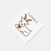 Witte kleine geit gepersonaliseerd servet (Hoek)