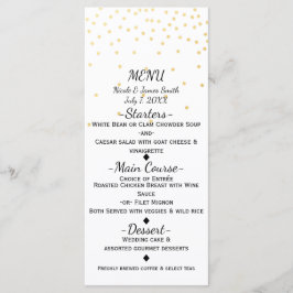 Witte kleine gouden confetti elegante menukaart