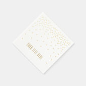 Witte & kleine gouden folie Confetti bruiloft serv Servet (Hoek)