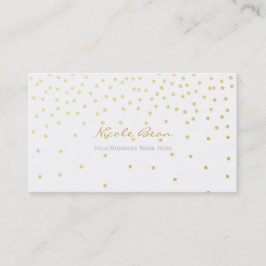 Witte kleine gouden folie confetti stippen visitek visitekaartje