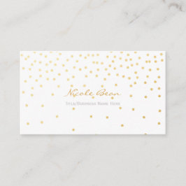 Witte kleine gouden folie confetti stippen visitek visitekaartje