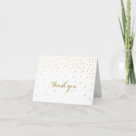 Witte & kleine gouden folie confetti stippen vouwk bedankkaart