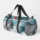 Witte Kleine Gym Bag Trend Abstracte Blauwe Oceaan Plunjezak (Rechterhoek)