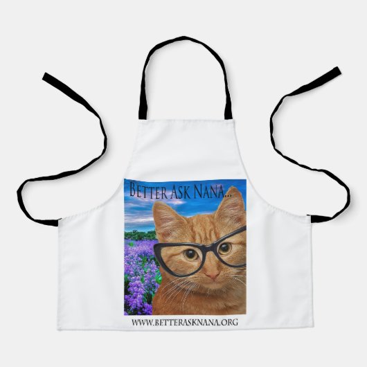 Witte kleine kinder schort beter vragen Nana (Voorkant)