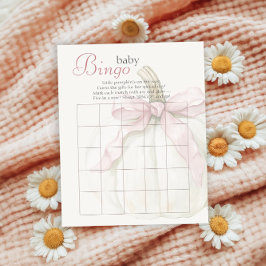 Witte Kleine Pompoen Roze Bow Baby shower Bingo