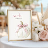 Witte Kleine Pompoen Roze Bow Kaarten en geschenke Poster