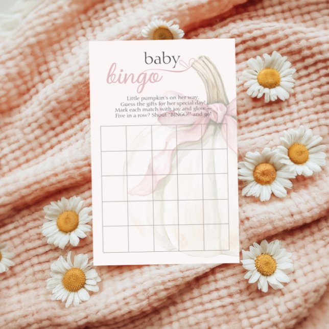 Witte Kleine Pompoen Roze Polka Dots Baby Bingo (Creator heeft geüpload)