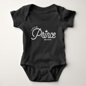 Witte kleine prins moderne typografie gepersonalis romper (Voorkant)