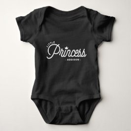 Witte Kleine Prinses Moderne Typografie Custom Romper
