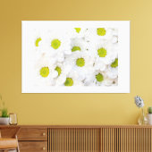 Witte Kleur Bloemen afbeelding gedrukt Premium Wra Canvas Afdruk (Insitu (Woonkamer))