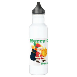 Witte Kleur Herbruikbare Kerstwensen Gedrukt 24oz Waterfles