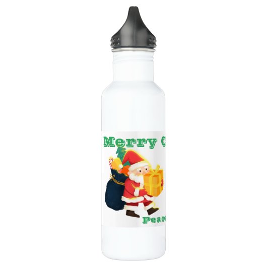 Witte Kleur Herbruikbare Kerstwensen Gedrukt 24oz Waterfles (Links)