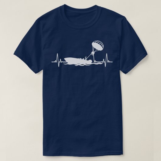 Witte kleur Ik hou van Parasailing Heartbea T-shirt (Design voorkant)